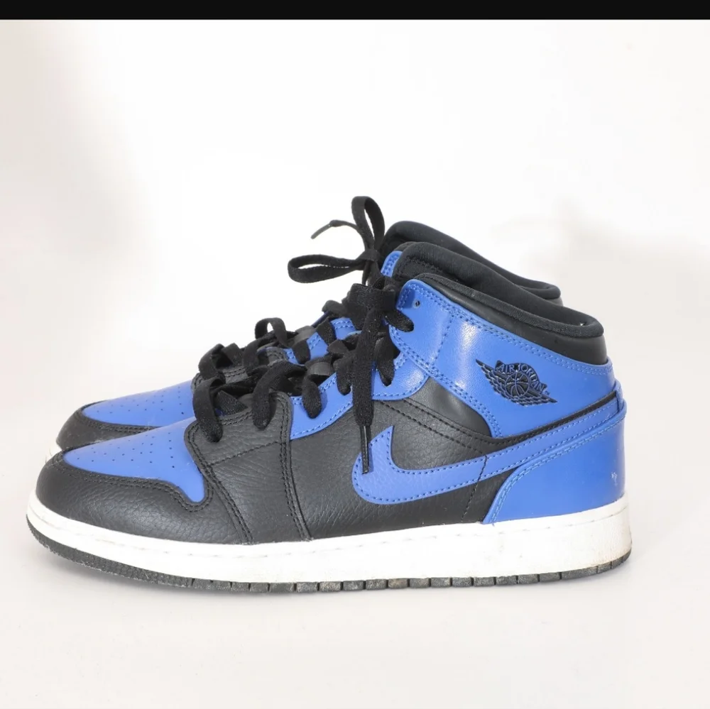 Nike Air Jordan 1 Mid Hyper Royal 555725-077 With Box, Mens Size 7